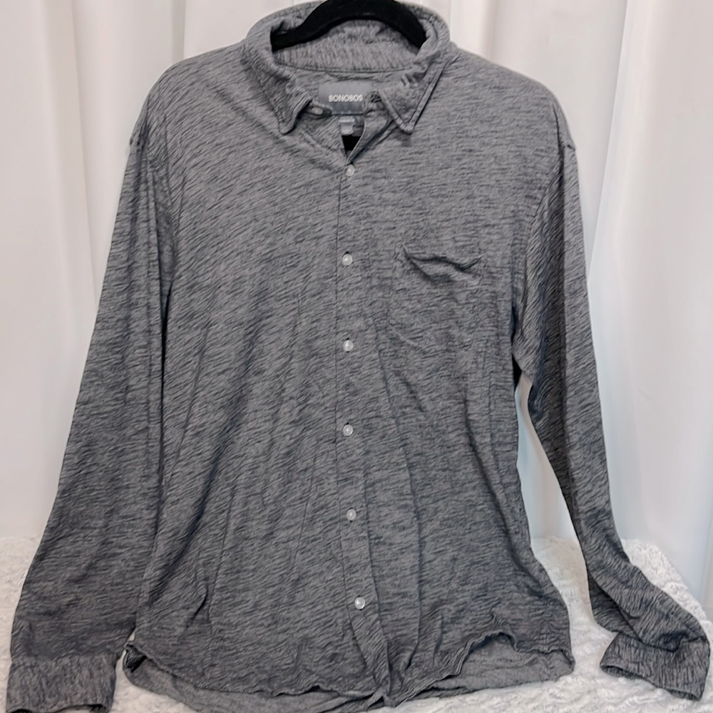 Bonobos Mens Standard Fit Button Up Shirt Large Long Black/grey
